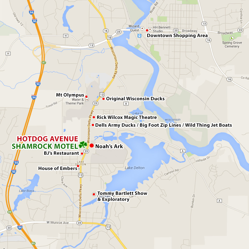 Shamrock Motel Map