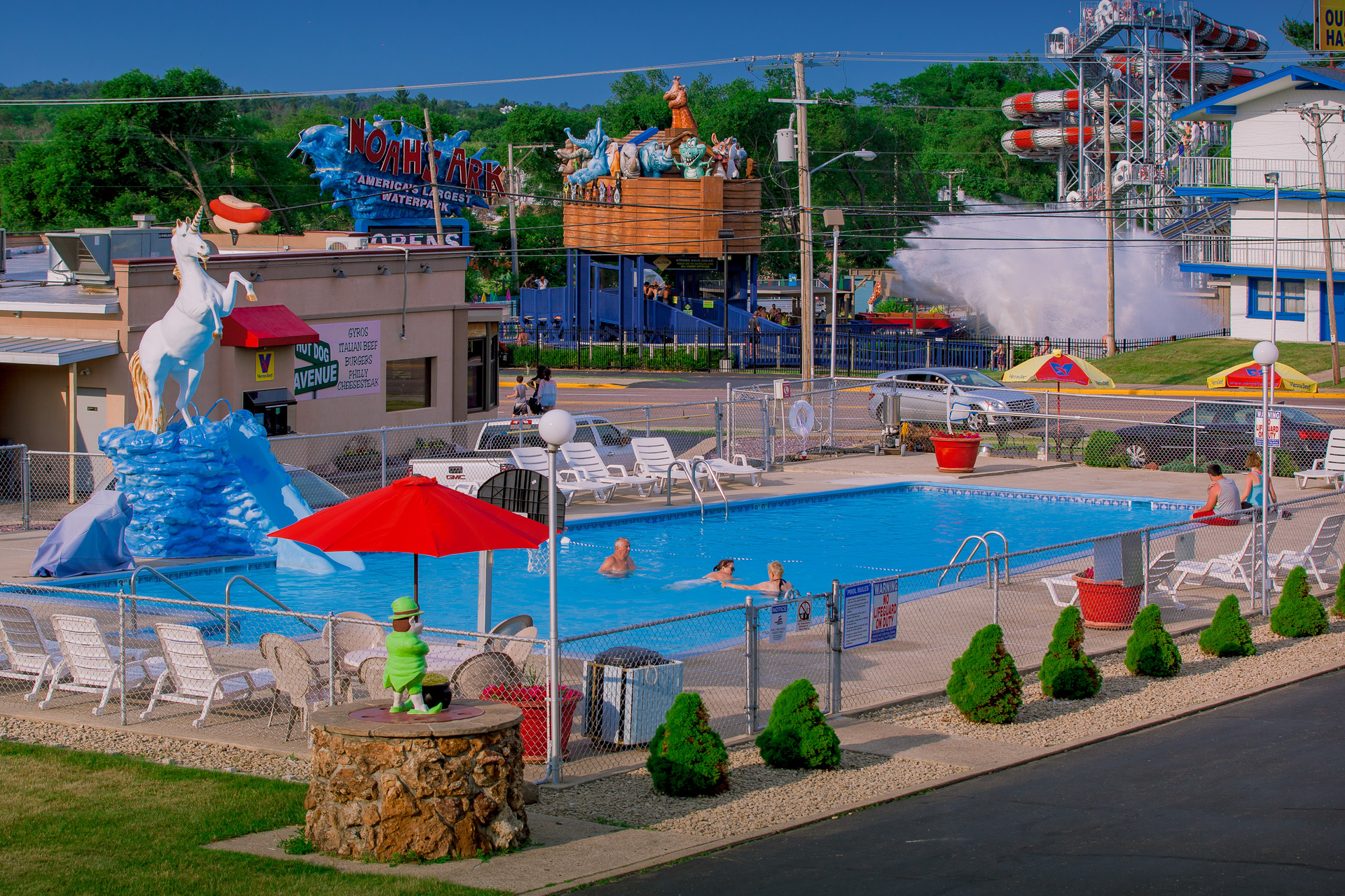 Shamrock Motel view to Noah's Ark located right across the street